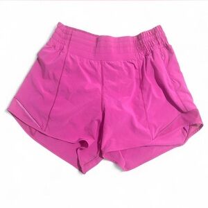 Pink Lululemon hotty hot shorts high rise